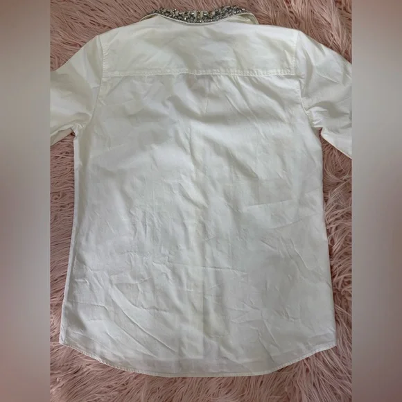J. Crew Jewelled Collar Boy Blouse - Picture 7 of 12